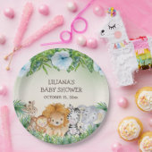 かわいいサファリジャングル動物の男の子の赤ちゃんシャワー ペーパープレート (パーティー)