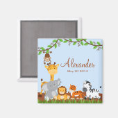 かわいいサファリジャングル動物の男の子マグネット マグネット (正面/裏面)