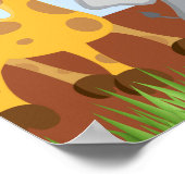 かわいいサファリジャングル動物の誕生日パーティバナー ポスター (角)