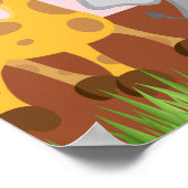 かわいいサファリジャングル動物の誕生日パーティバナー ポスター (角)