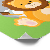 かわいいサファリジャングル動物の誕生日パーティバナー ポスター (角)