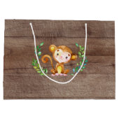 かわいいサファリジャングル動物ベビーシャワー抱き枕 ラージペーパーバッグ (裏面)