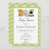 かわいいサファリジャングル動物ベビーシャワー招待状 招待状 (正面/裏面)