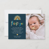 かわいいサファリジャングル動物ワイルドワンベビーシャワー サンキューカード (正面)