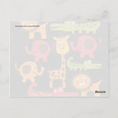 かわいいサファリジャングル動物園の動物プリントギフト ポストカード (裏面)