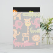 かわいいサファリジャングル動物園プリントの贈り物 便箋 (スタンド正面)