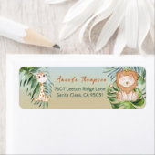 かわいいサファリジャングル小さな動物の赤ちゃんシャワー ラベル (インサイチュ)