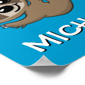 かわいいサファリスロー カルーンジャングル 名前 青い動物園 ポスター (角)