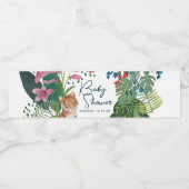 かわいいサファリタイガージャングル新生児シャワー ペットボトルラベル (シングルラベル)