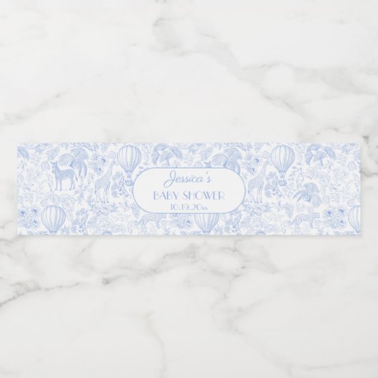 かわいいサファリトイレデジュイボーイ赤ちゃんシャワーのお願い ペットボトルラベル (シングルラベル)