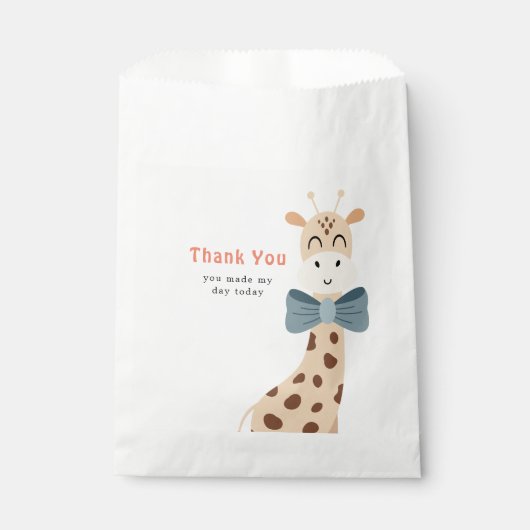 かわいいサファリパーティー動物子供の誕生日 フェイバーバッグ (正面)