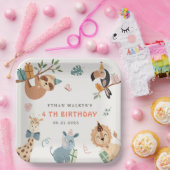 かわいいサファリパーティー動物子供の誕生日 ペーパープレート (パーティー)