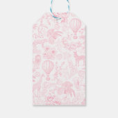 かわいいサファリピンクドゥジュエブルーベビーシャワー ギフトタグ (裏面)