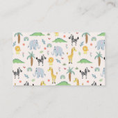 かわいいサファリベイビーシャワーおむつラッフル エンクロージャーカード (裏面)