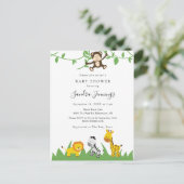 かわいいサファリベイビーシャワージャングル動物のかわいい野生 ポストカード (スタンド正面)