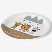 かわいいサファリボホベビーアニマル ペーパープレート (アングル)