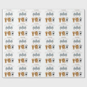 かわいいサファリボホベビーアニマル ラッピングペーパー (フラット)