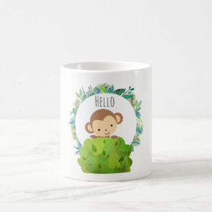 かわいいサファリモンキーハロー コーヒーマグカップ