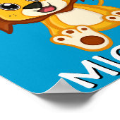 かわいいサファリライオンの漫画ジャングルネームブルー動物園 ポスター (角)