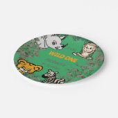 かわいいサファリワイルドワングリーン ペーパープレート (アングル)