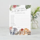 かわいいサファリワイルドワンベビーガールウィッシュカード アドバイスカード (スタンド正面)