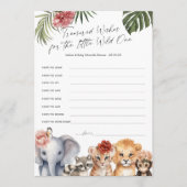 かわいいサファリワイルドワンベビーガールウィッシュカード アドバイスカード (正面)