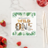 かわいいサファリワイルドワン1歳の誕生日 スタンダードカクテルナプキン (インサイチュ)