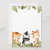 かわいいサファリ動物たち | ドライブバイ ベイビーシャワー (裏面)