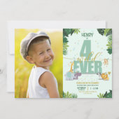 かわいいサファリ動物たち　フォーエバーワイルド　写真　誕生日 招待状 (正面)