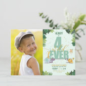 かわいいサファリ動物たち　フォーエバーワイルド　写真　誕生日 招待状 (スタンド正面)