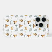 かわいいサファリ動物のジャングル柄スマホケース iPhoneケース (裏面横)