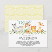 かわいいサファリ動物のベビーシャワーブック 赤ちゃんへ エンクロージャーカード (正面/裏面)