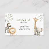 かわいいサファリ動物の保育園 名刺 (正面)