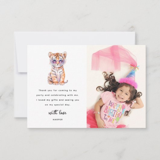 かわいいサファリ動物の写真の誕生日 サンキューカード (正面)