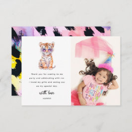 かわいいサファリ動物の写真の誕生日 サンキューカード