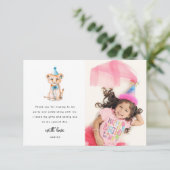 かわいいサファリ動物の写真の誕生日 サンキューカード (スタンド正面)