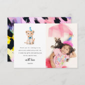 かわいいサファリ動物の写真の誕生日 サンキューカード (正面/裏面)