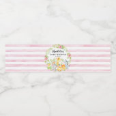 かわいいサファリ動物の女の子ベビーシャワー ペットボトルラベル (シングルラベル)