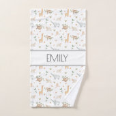 かわいいサファリ動物の子どもバスタオルセット バスタオルセット (ハンドタオル)