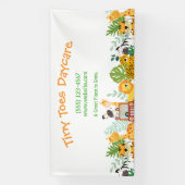 かわいいサファリ動物の子ども保育事業 横断幕 (縦)