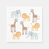 かわいいサファリ動物の水彩模様 スタンダードカクテルナプキン (正面)