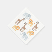 かわいいサファリ動物の水彩模様 スタンダードカクテルナプキン (角)