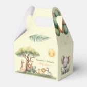 かわいいサファリ動物の男女兼用ベビーシャワー フェイバーボックス (裏面サイド)
