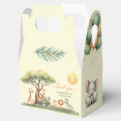 かわいいサファリ動物の男女兼用ベビーシャワー フェイバーボックス (オープン)