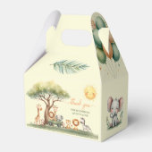 かわいいサファリ動物の男女兼用ベビーシャワー フェイバーボックス (正面サイド)