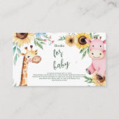 かわいいサファリ動物の緑の本ベビー エンクロージャーカード (正面)
