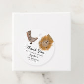 かわいいサファリ動物の誕生日パーティー フェイバータグ (インサイチュ)