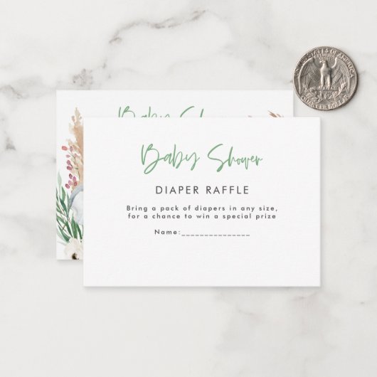 かわいいサファリ動物の赤ちゃんシャワーおむつ ノートカード (正面/裏面インサイチュ)