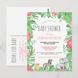 かわいいサファリ動物の赤ちゃんシャワーベビー ポストカード