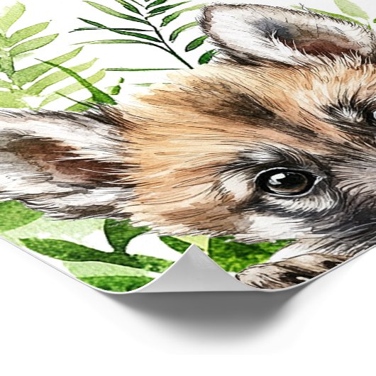 かわいいサファリ動物の赤ちゃんシャワー歓迎サイン ポスター (角)